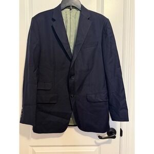 Phineas Cole Blazer Mens 40R Navy Blue Wool Super 110s Tailored Classic